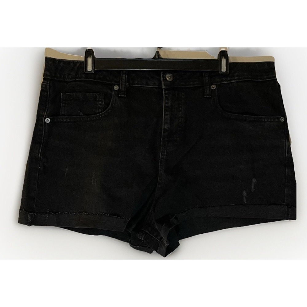 New Wild Fable Size 16 Highest Rise Shorts Black Denim Cuffed 2.5 Inseam NWT XL